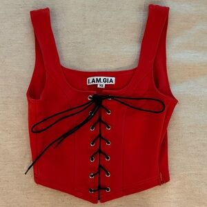I.AM.GIA Women's Red Memphis Corset Top - Size  XS